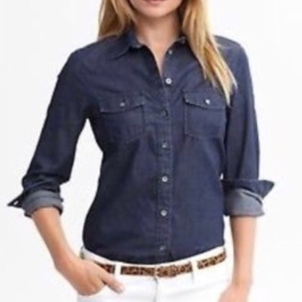 BANANA REPUBLIC | Dark Denim Chambray Shirt